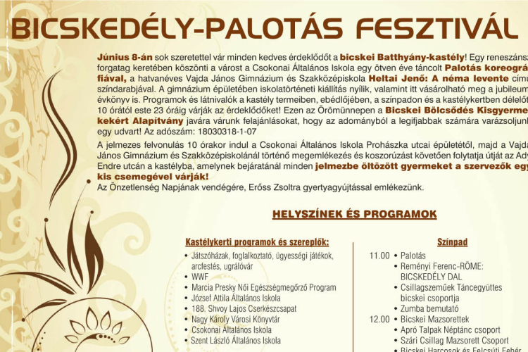 Bicskedély Palotás Fesztivál Program-részletes