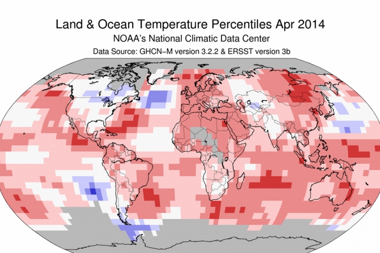 NOAA: rekord meleg volt áprilisban