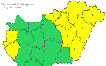 Erős szél, felhőszakadás, jégeső jön: Ezek a veszélyeztetett területek