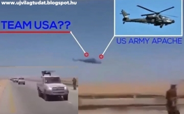 Egy amerikai Apache helikopter biztonsági kíséretet adott az ISIS Toyota terepjáróinak Szíriába - Videó