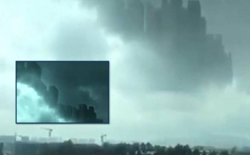 Város képe jelent meg az égen Kínában - Videó